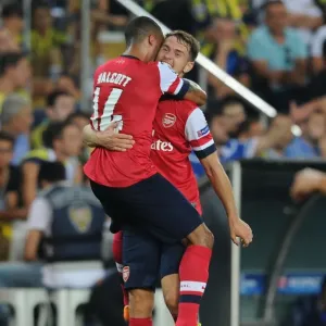 Ramsey and Walcott Celebrate Arsenal's Third Goal vs. Fenerbahce in 2013 Champions League Play-offs