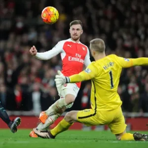 Ramsey's Last-Minute Chip Thwarted by Otamendi's Intervention: Arsenal vs Manchester City, 2015-16 Premier League Ramsey's Last-Minute Chip Thwarted by Otamendi's Intervention: Arsenal vs Manchester City, 2015-16 Premier League