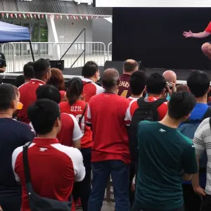 Ray Parlour Interviewed at Arsenal Fan Park Before Arsenal vs Atletico Madrid - International Champions Cup 2018, Singapore