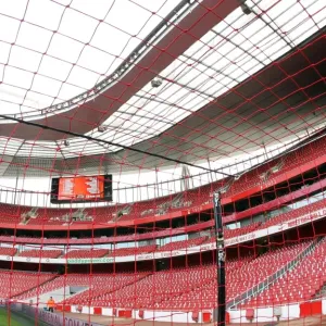 Red Nike goalnets print from the Emirates Stadium Red Nike goalnets print from the Emirates Stadium