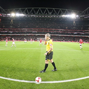 The Referee waits for a signal to start the match. Arsenal 4: 4 Tottenham Hotspur