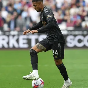 Reiss Nelson in Action: West Ham United vs. Arsenal FC - Premier League 2022-23