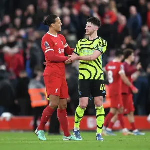 Rice and Van Dijk: Post-Match Handshake at Anfield - Liverpool vs. Arsenal, 2023-24 Premier League Rice and Van Dijk: Post-Match Handshake at Anfield - Liverpool vs. Arsenal, 2023-24 Premier League