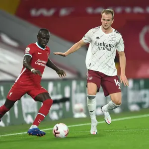 Print of Rob Holding in action at Anfield Print of Rob Holding in action at Anfield