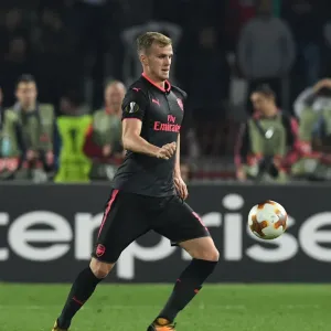 Rob Holding in Action: Arsenal vs. Red Star Belgrade, UEFA Europa League 2017-18