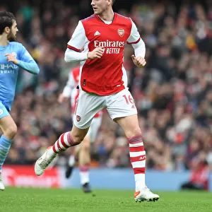 Rob Holding in Action: Arsenal vs Manchester City, Premier League 2021-22, Emirates Stadium
