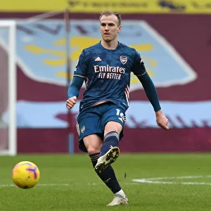 Rob Holding in Action: Aston Villa vs Arsenal Premier League Clash