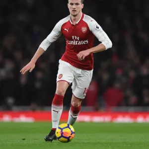 Rob Holding (Arsenal). Arsenal 2: 2 Chelsea. Premier League. Emirates Stadium, 3 / 1 / 18