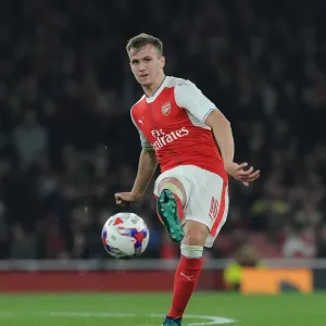 Rob Holding Celebrates Arsenal's 2-0 Win over Reading in the EFL Cup