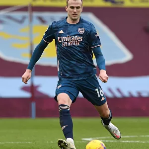 Rob Holding Focuses in Aston Villa vs Arsenal Premier League Clash