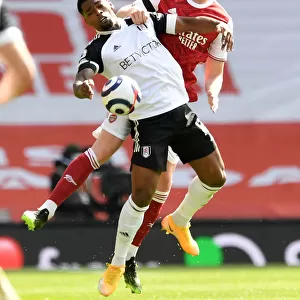 Rob Holding vs. Ivan Cavaleiro: Intense Clash at Empty Emirates in Arsenal's Premier League Battle with Fulham, 2020-21