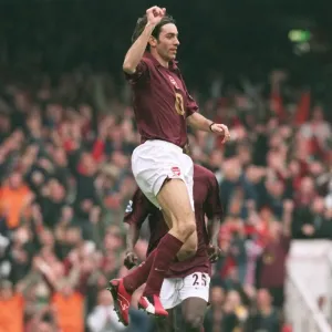 Robert Pires celebrates scoring Arsenals 2nd goal Robert Pires celebrates scoring Arsenals 2nd goal