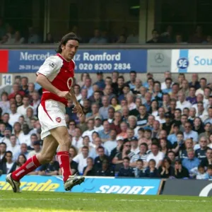 Robert Pires scoring Arsenals 2nd goal. Tottenham Hotspur v Arsenal