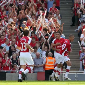 Robin van Perise celebrates scoring Arsenals 2nd goal