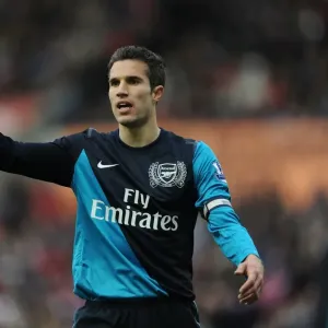 Robin van Persie in Action: Arsenal's Star Striker vs Stoke City, Premier League 2011-12