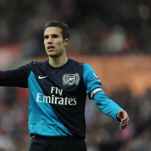Robin van Persie in Action: Arsenal's Star Striker vs Stoke City, Premier League 2011-12