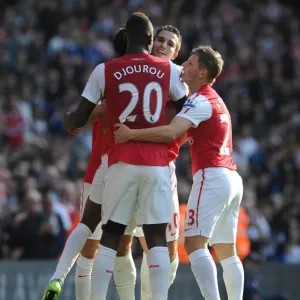 Robin van Persie and Andrey Arshavin Celebrate Arsenal's Second Goal in 3:1 Victory over Stoke City