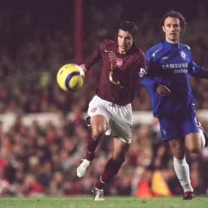 Print of Robin van Persie (Arsenal) vs Ricardo Carvalho (Chelsea)