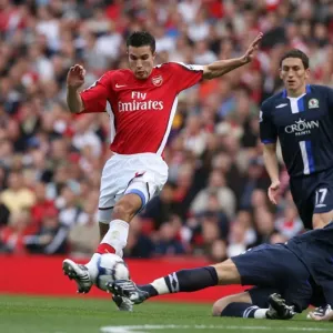 Robin van Persie (Arsenal) Gael Givet (Blackburn)