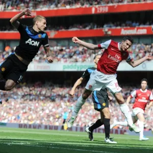 Robin van Persie (Arsenal) Nemanja Vidic (Man United). Arsenal 1: 0 Manchester United