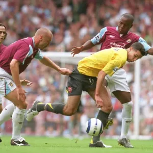 Robin van Persie (Arsenal) Nigel Reo-Coker, Tomas Repka and Yossi Benayoun (West Ham)