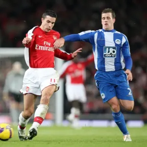 Robin van Persie (Arsenal) Ryan Taylor (Wigan) Robin van Persie (Arsenal) Ryan Taylor (Wigan)