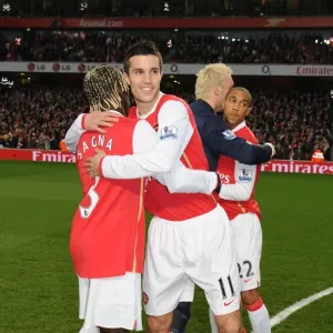 Robin van Persie and Bacary Sagna (Arsenal) before the match Robin van Persie and Bacary Sagna (Arsenal) before the match