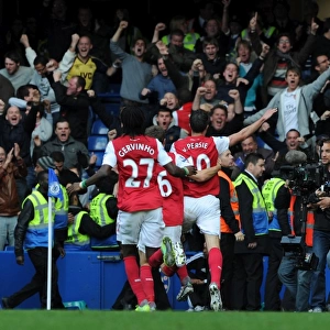 Robin van Persie celebrates scoring his 2nd goal Arsenals 4th. Chelsea 3: 5 Arsenal