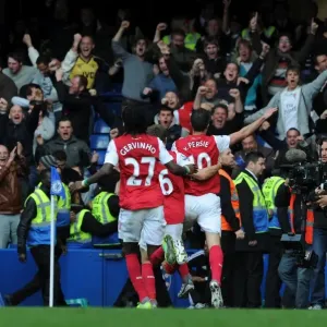 Robin van Persie celebrates scoring his 2nd goal Arsenals 4th. Chelsea 3: 5 Arsenal