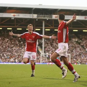 Robin van Persie celebrates scoring the Arsenal goal Robin van Persie celebrates scoring the Arsenal goal