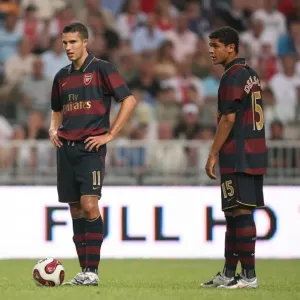 Print of Robin van Persie and Denilson in action