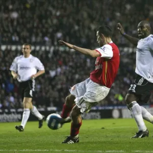 Robin van Persie Scores Stunning Goal Past Roy Carroll in Arsenal's 6-2 Victory over Derby