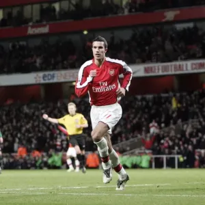 Print of Robin van Persie's FA Cup goal celebration