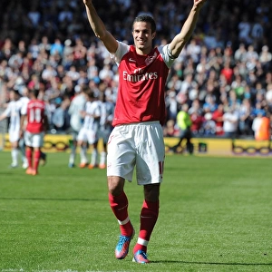 Robin van Persie's Euphoric Celebration: Arsenal's Thrilling Win at West Bromwich Albion (2011-12)