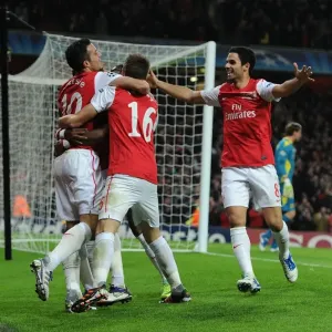 Robin van Persie's Goal Celebration: Arsenal vs. Borussia Dortmund, UEFA Champions League 2011-12