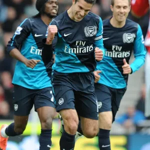 Robin van Persie's Goal Celebration: Arsenal's Victory Over Stoke City (2011-12)