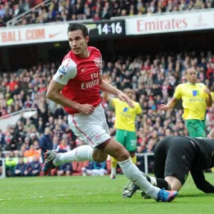 Robin van Persie's Return: Arsenal v Norwich City, Premier League Goal Celebration (2011-12)