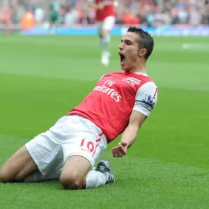 Robin van Persie's Thrilling Goal Celebration: Arsenal's Memorable Moment in the 2011-12 Premier League