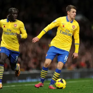 Sagna and Ramsey in Action: Manchester United vs. Arsenal, Premier League 2013-14 Sagna and Ramsey in Action: Manchester United vs. Arsenal, Premier League 2013-14
