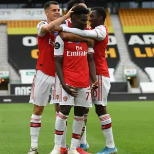 Saka, Xhaka, and Nketiah: Arsenal's Triumphant Moment at Wolverhampton Wanderers (2019-20)