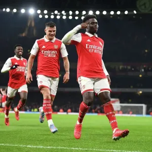 Saka's Brace: Arsenal Secures Premier League Victory Over Manchester United (2022-23)