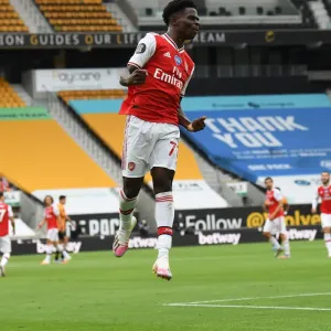 Saka's Stunner: Arsenal's Victory at Wolverhampton Wanderers (2019-2020)