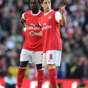 Sami Nasri and Bacary Sagna (Arsenal). Manchester City 0: 3 Arsenal, Barclays Premier League