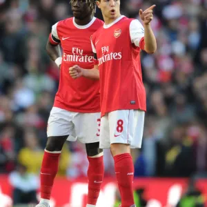 Sami Nasri and Bacary Sagna (Arsenal). Manchester City 0: 3 Arsenal, Barclays Premier League