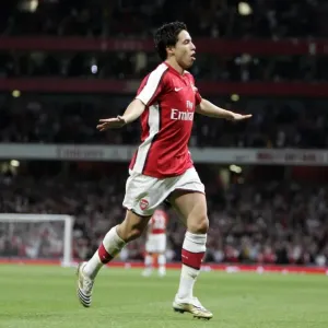 Sami Nasri celebrates scoring Arsenals 1st goal
