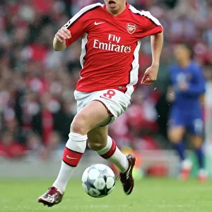 Samir Nasri in Action: Arsenal vs Manchester United, Semi-Final, UEFA Champions League, Emirates Stadium, 5/5/09