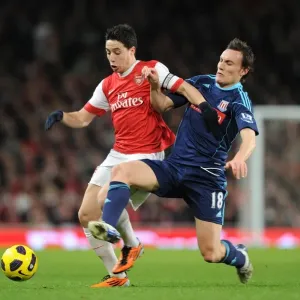 Samir Nasri (Arsenal) Dean Whithead (Stoke). Arsenal 1: 0 Stoke City, Barclays Premier League
