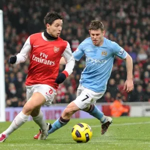 Samir Nasri (Arsenal) James Milner (Man City). Arsenal 0: 0 Manchester City