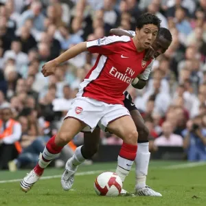 Samir Nasri (Arsenal) John Pantsil (Fulham) Samir Nasri (Arsenal) John Pantsil (Fulham)