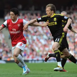 Samir Nasri (Arsenal) Lucas Leiva (Liverpool). Arsenal 1: 1 Liverpool. Barclays Premier League